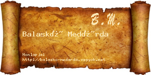 Balaskó Medárda névjegykártya